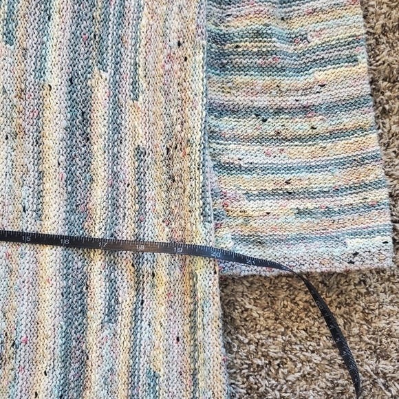 j jill L cotton blend sweater abstract line green fall. - Picture 9 of 13